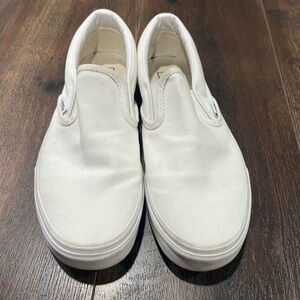 Vans Classic Slip-On White Shoes- Size 9 Women’s